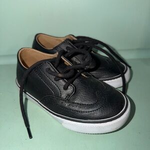 Janie and Jack Black Kids Sneakers